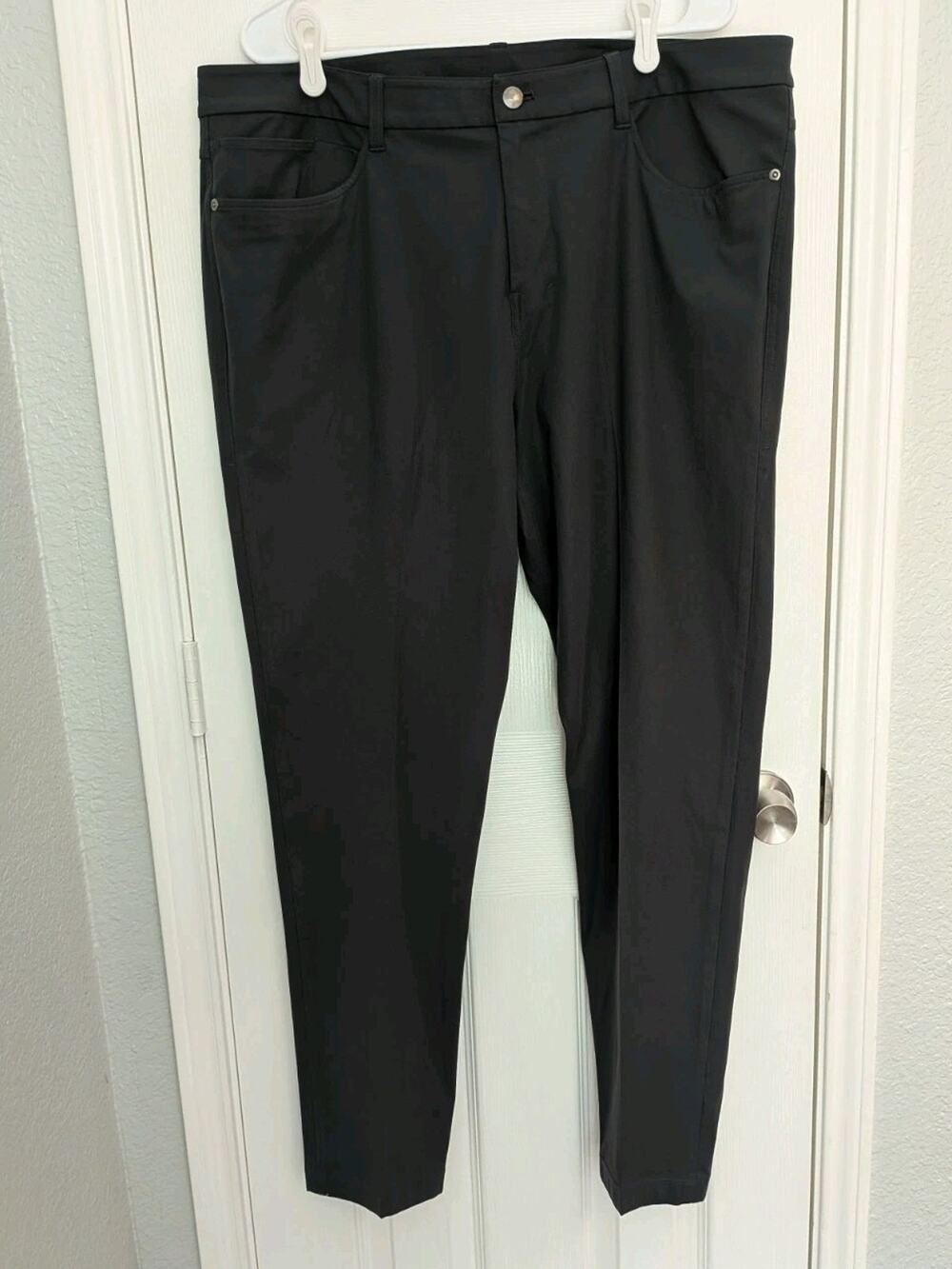 Lululemon ABC Pants Slim Fit Warpstreme Mens 38x 31 Charcoal Gray M5AQSS Preppy